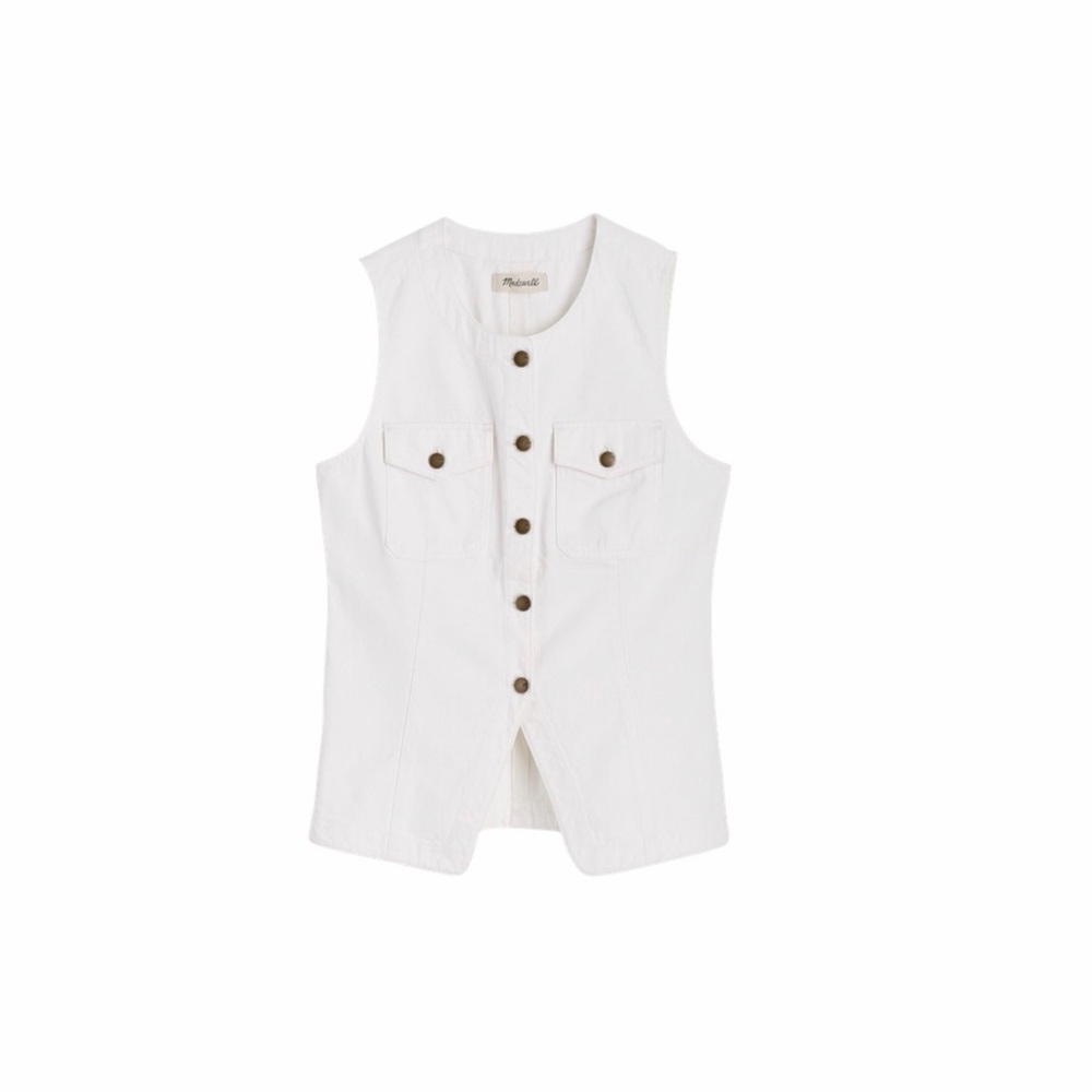 White Denim Vest
